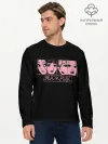 Мужской лонгслив базовый / Black Pink Art