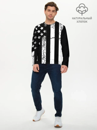 Мужской лонгслив базовый / ЗВЕЗДНО-ПОЛОСАТЫЙ