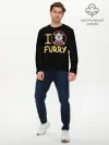 Мужской лонгслив базовый / I love furry