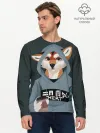 Мужской лонгслив базовый / Furry fox