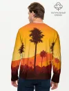 Мужской лонгслив базовый / Лето, Пальмы, вечер