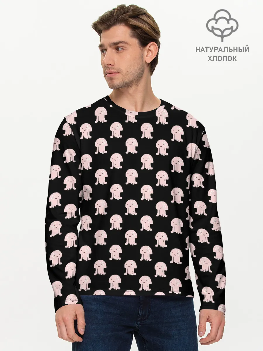 Мужской лонгслив базовый / Осьминоги