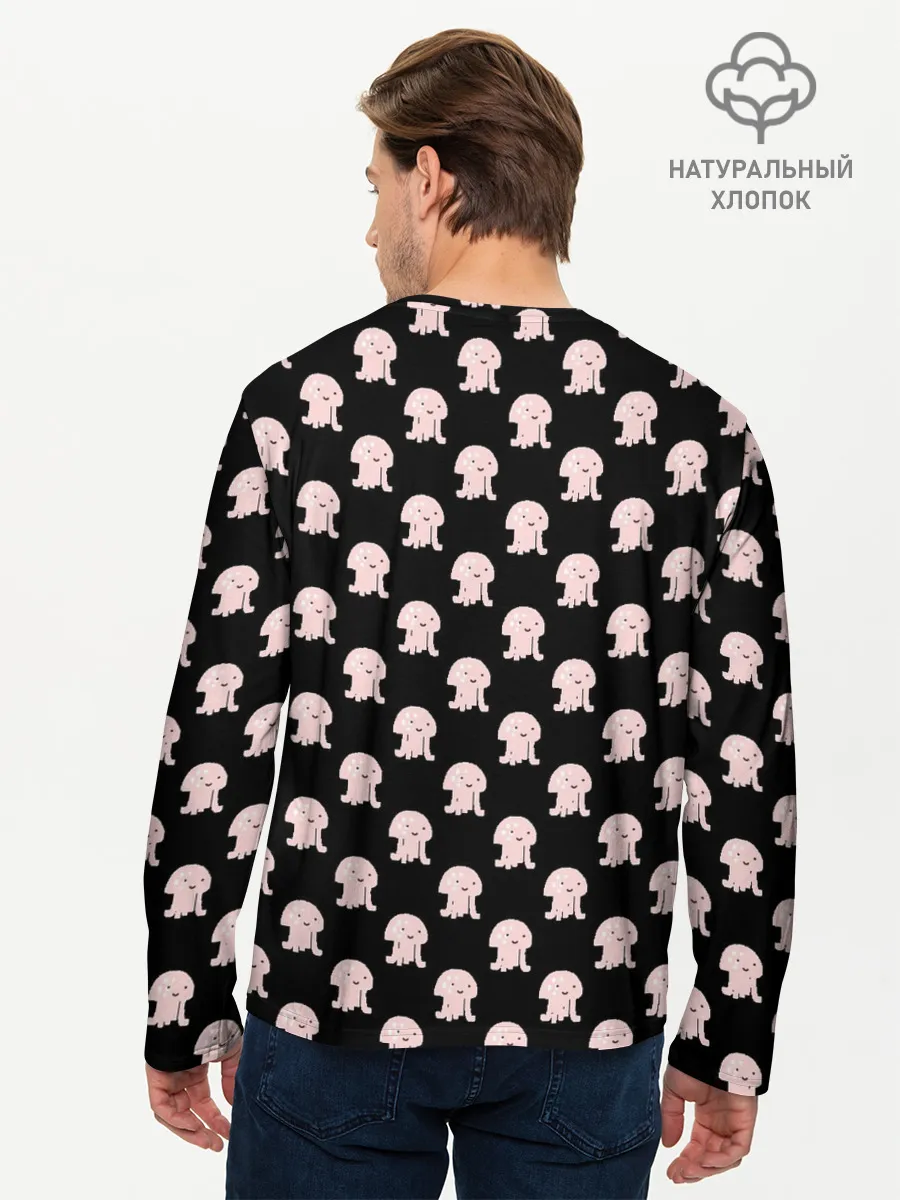 Мужской лонгслив базовый / Осьминоги