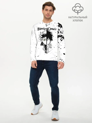 Мужской лонгслив базовый / Аста | Юно Чёрный клевер