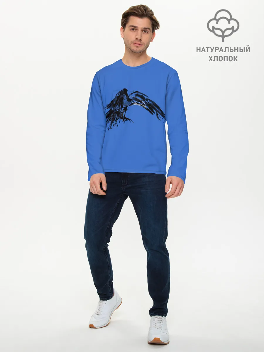 Мужской лонгслив базовый / Тень ворона