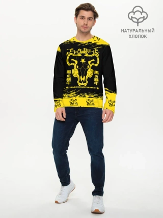 Мужской лонгслив базовый / Черные быки Чёрный клевер