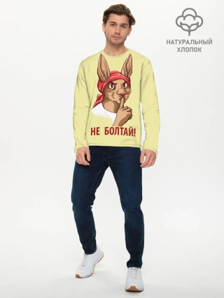 Мужской лонгслив базовый / Не болтай!