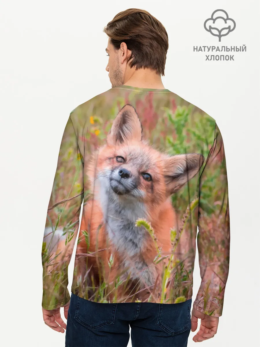 Мужской лонгслив базовый / Лисичка