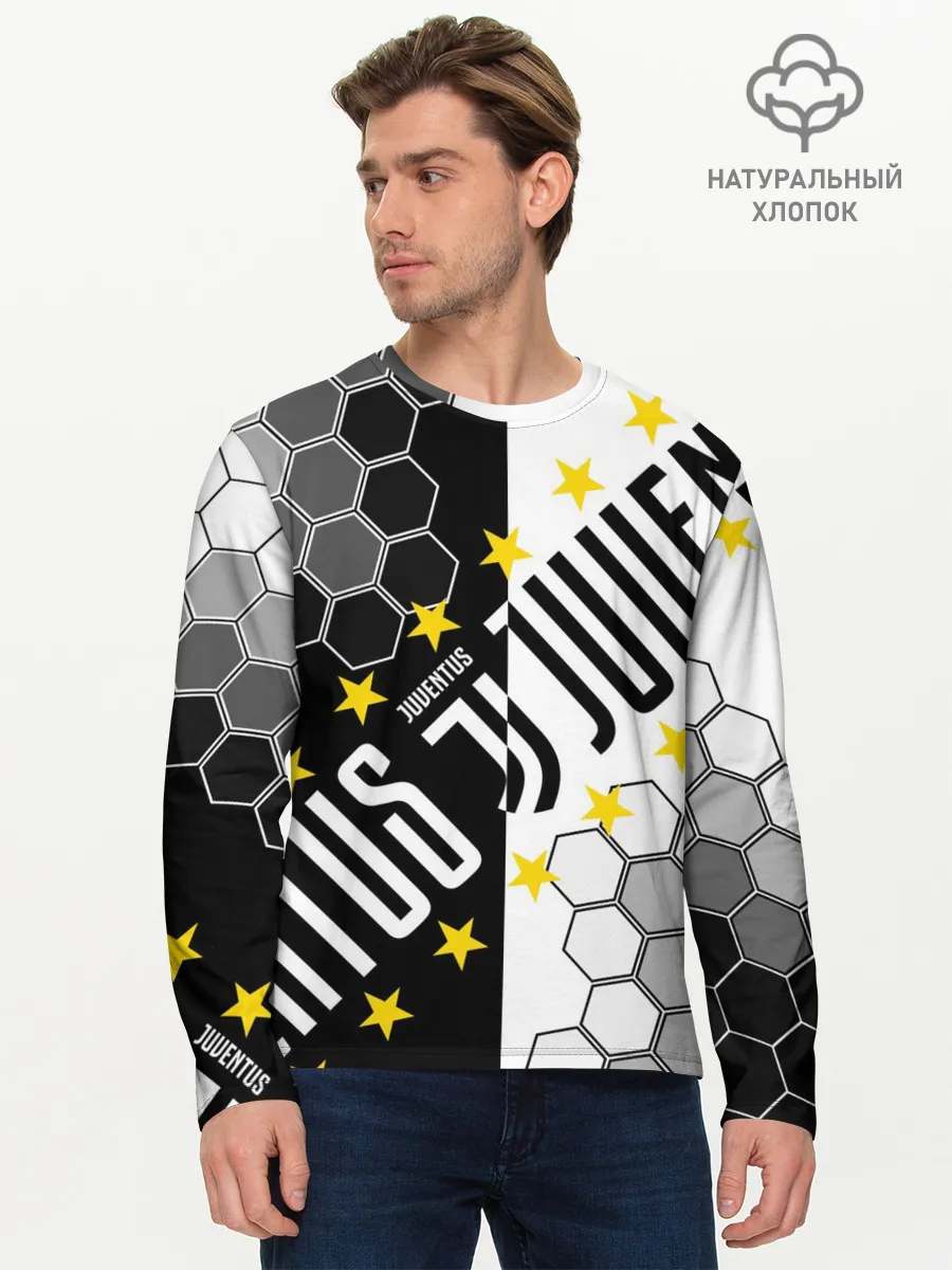 Мужской лонгслив базовый / JUVENTUS / ЮВЕНТУС / ЗВЕЗДЫ