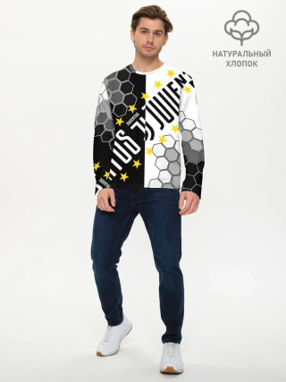 Мужской лонгслив базовый / JUVENTUS / ЮВЕНТУС / ЗВЕЗДЫ