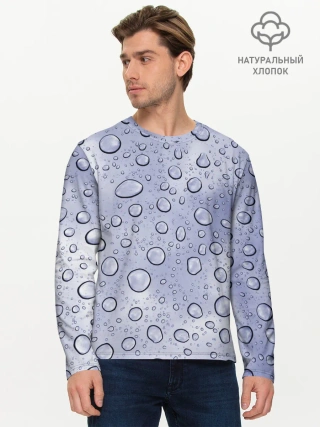 Мужской лонгслив базовый / Капли на Стекле
