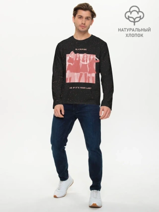 Мужской лонгслив базовый / Pink blank