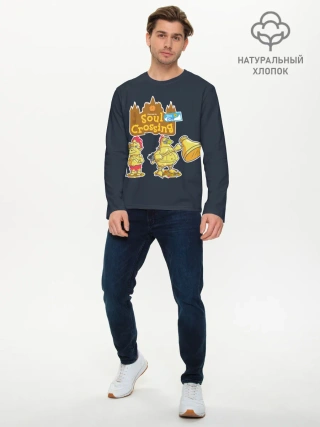 Мужской лонгслив базовый / Animal crossing x Dark Souls