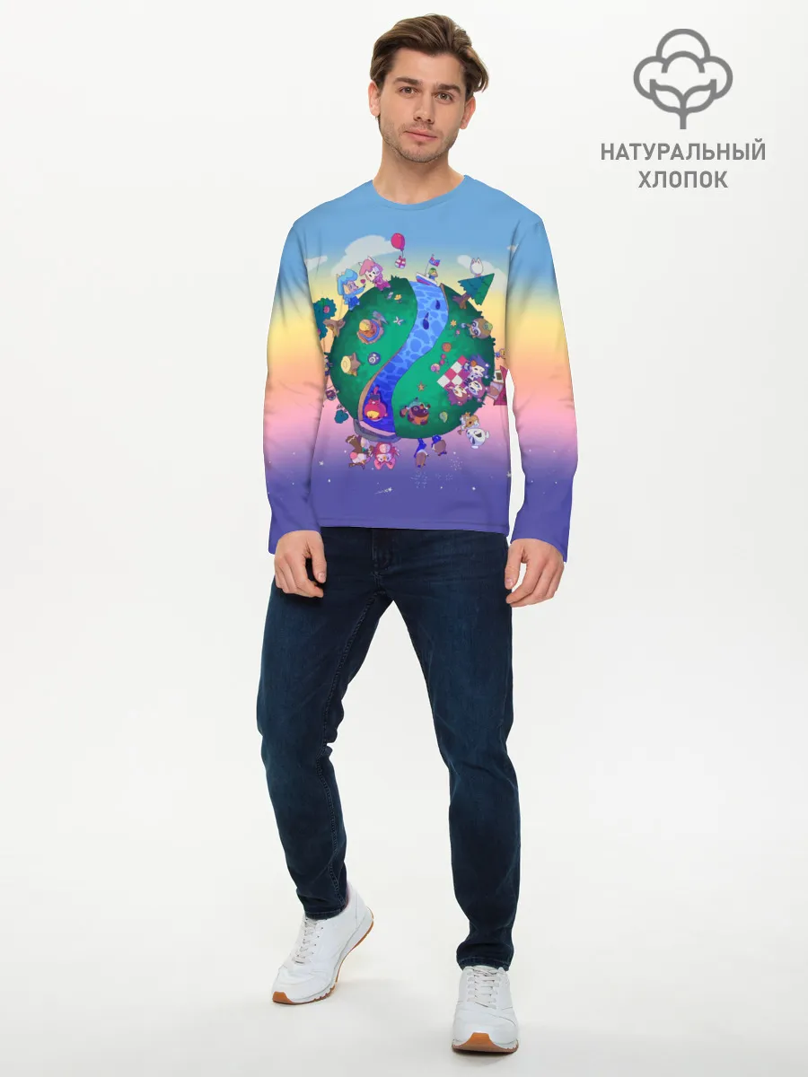 Мужской лонгслив базовый / Animal crossing world