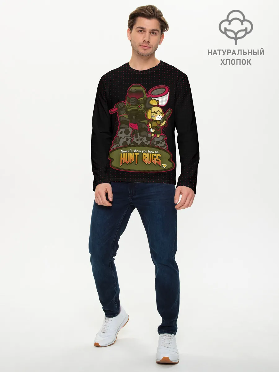 Мужской лонгслив базовый / Doom x Animal crossing