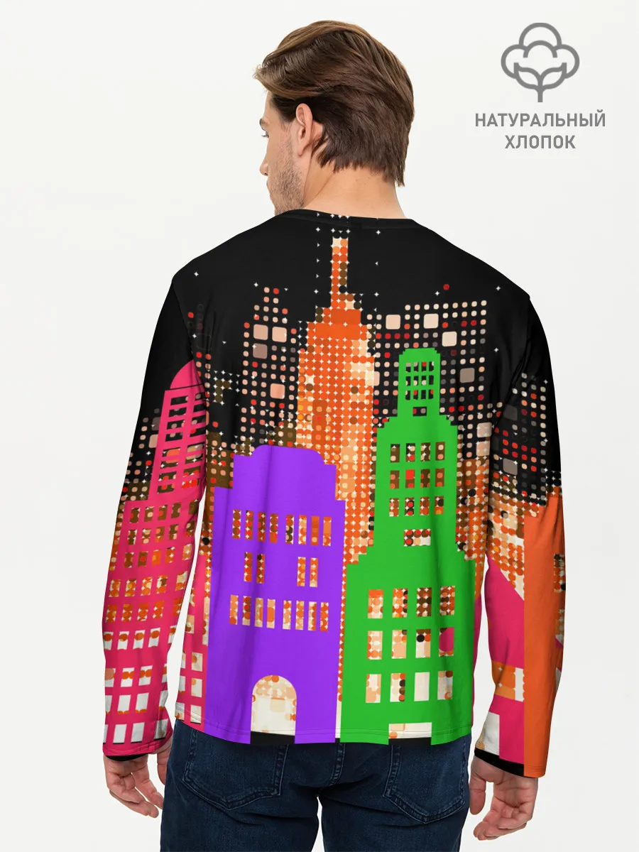 Мужской лонгслив базовый / Ночной Город