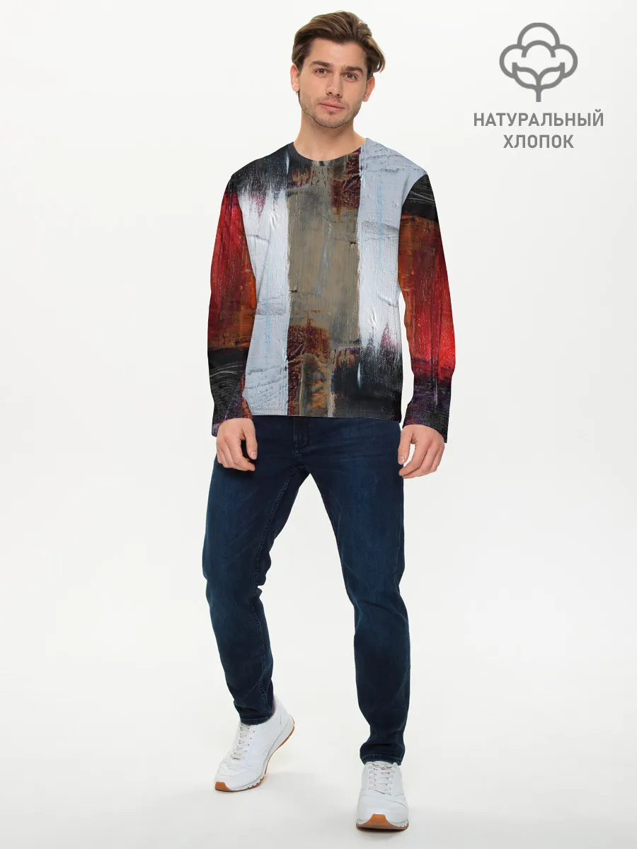 Мужской лонгслив базовый / Абстракция Красок