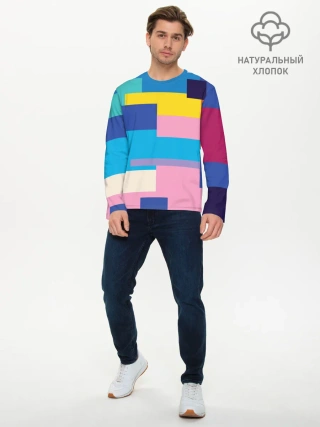 Мужской лонгслив базовый / Плавные узоры