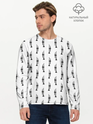 Мужской лонгслив базовый / Труба, музыкальный инструмент