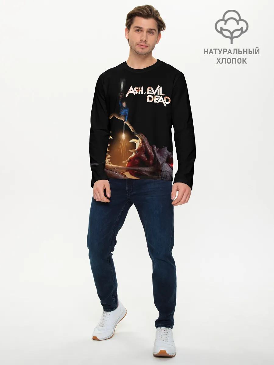 Мужской лонгслив базовый / Эш против демона