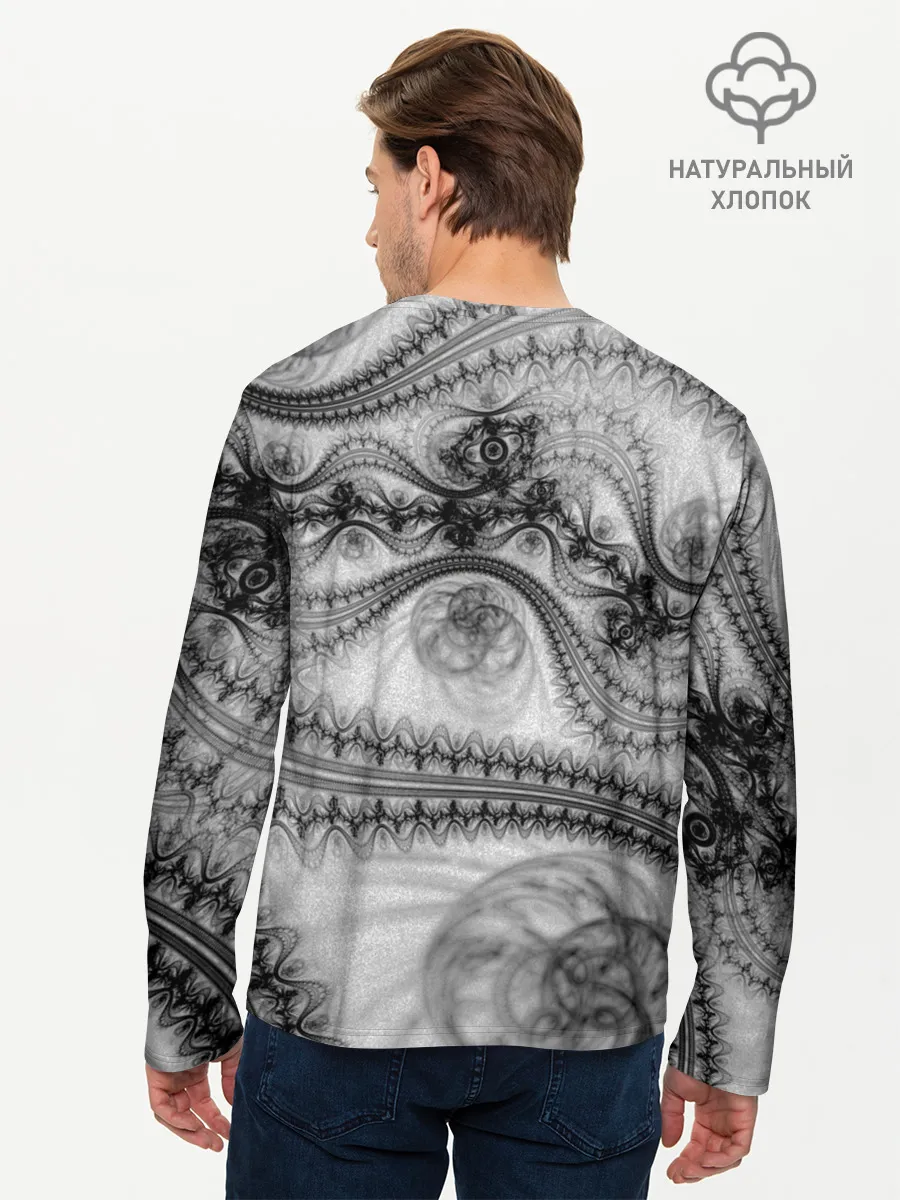 Мужской лонгслив базовый / Spilled ink Texture