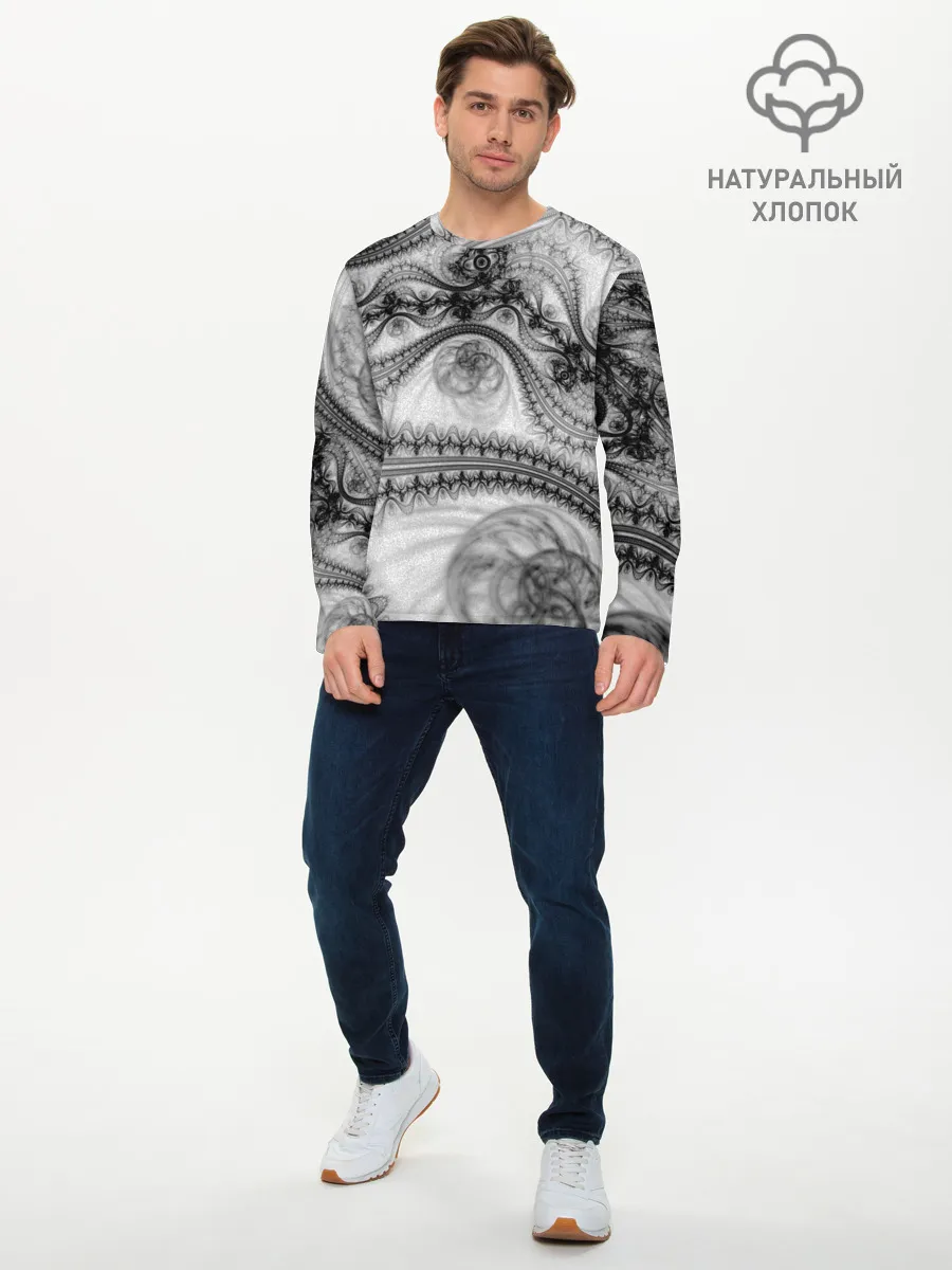 Мужской лонгслив базовый / Spilled ink Texture