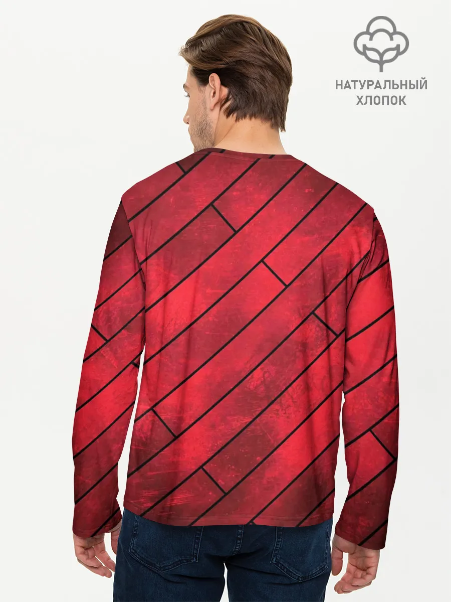 Мужской лонгслив базовый / Red Boards Texture
