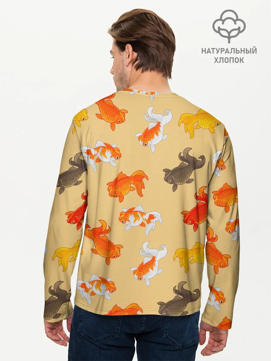 Мужской лонгслив базовый / Рыбки