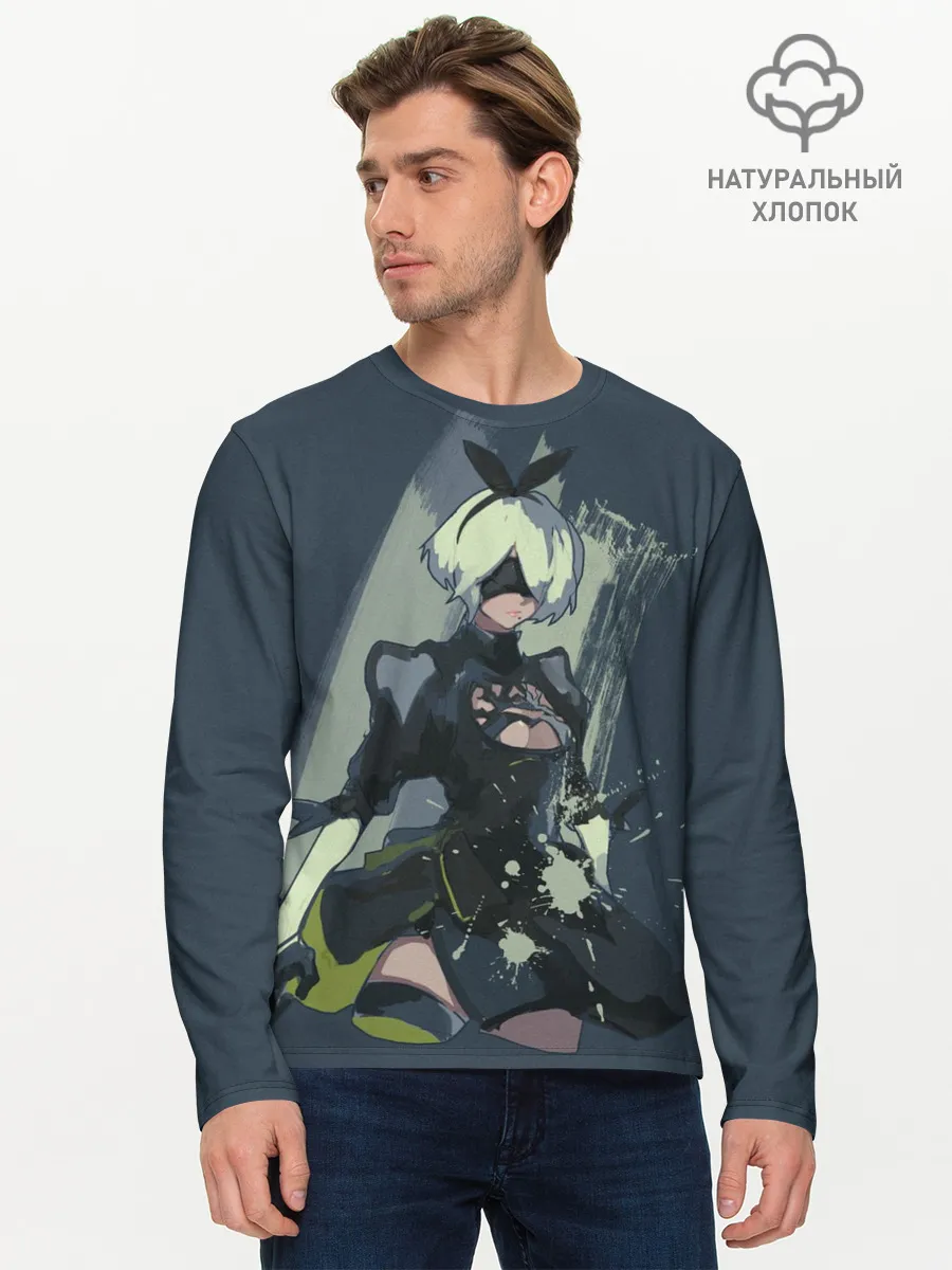 Мужской лонгслив базовый / nier automata