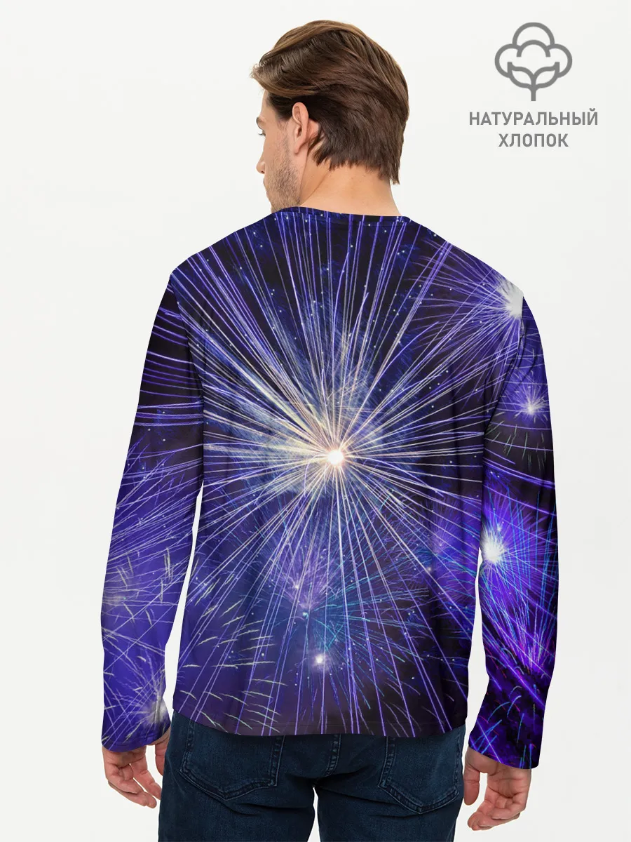 Мужской лонгслив базовый / Фейерверк