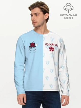 Мужской лонгслив базовый / Чёрный клевер Неро в кармашке