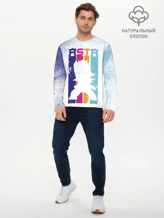 Мужской лонгслив базовый / Стена Аста Чёрный клевер