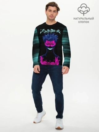 Мужской лонгслив базовый / Зора Идеаре Чёрный клевер