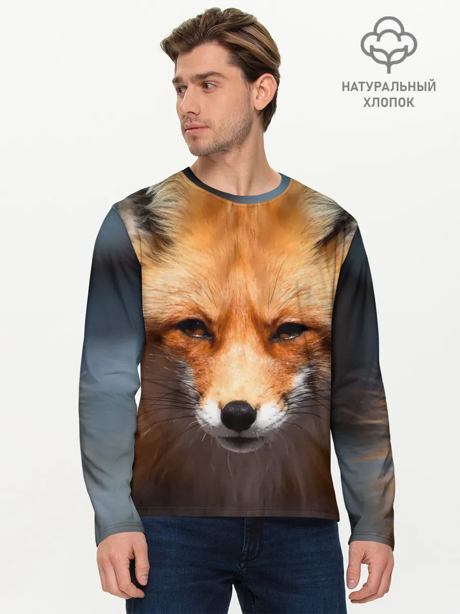 Мужской лонгслив базовый / Хитрая лисица