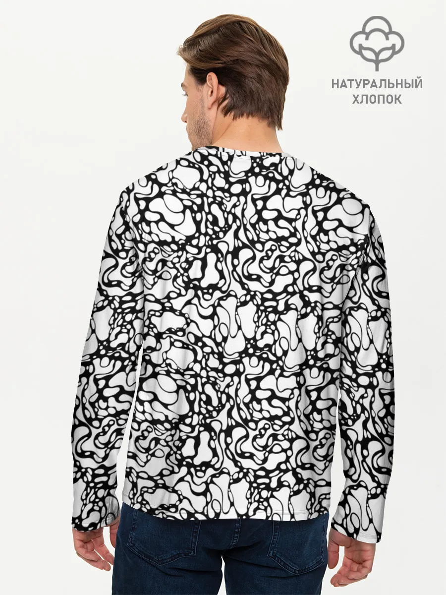 Мужской лонгслив базовый / Абстрактная жидкость