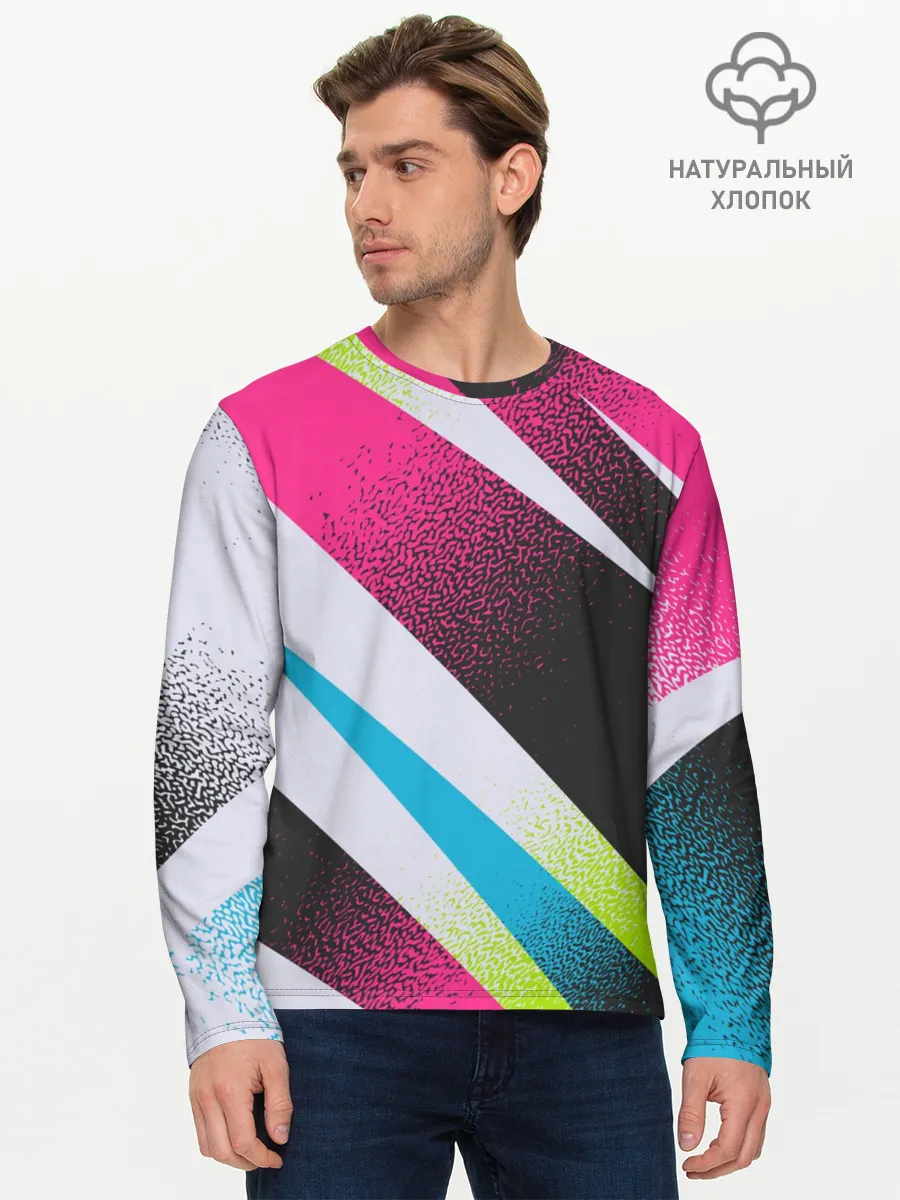 Мужской лонгслив базовый / Sport style: Линии