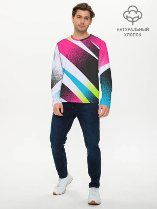 Мужской лонгслив базовый / Sport style: Линии