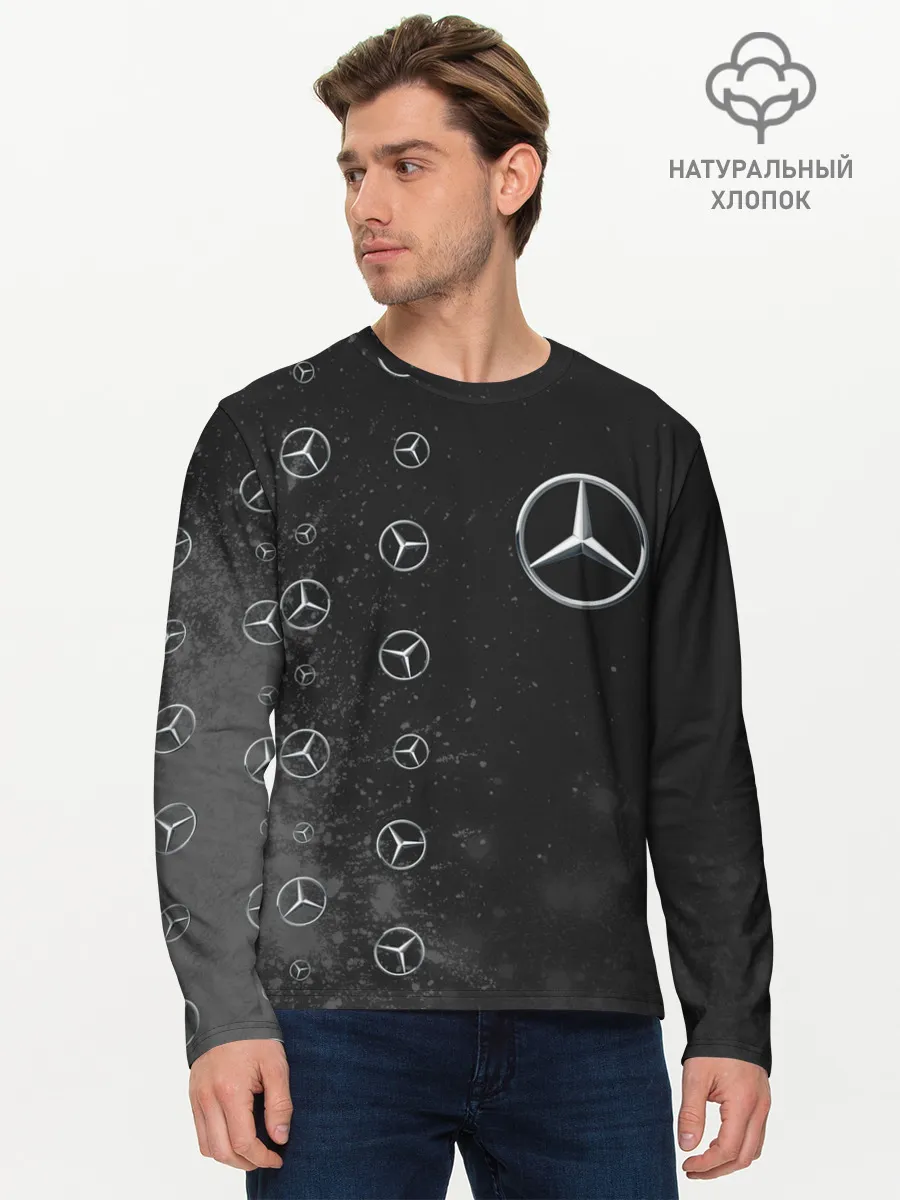 Мужской лонгслив базовый / Мерседес - Взрыв