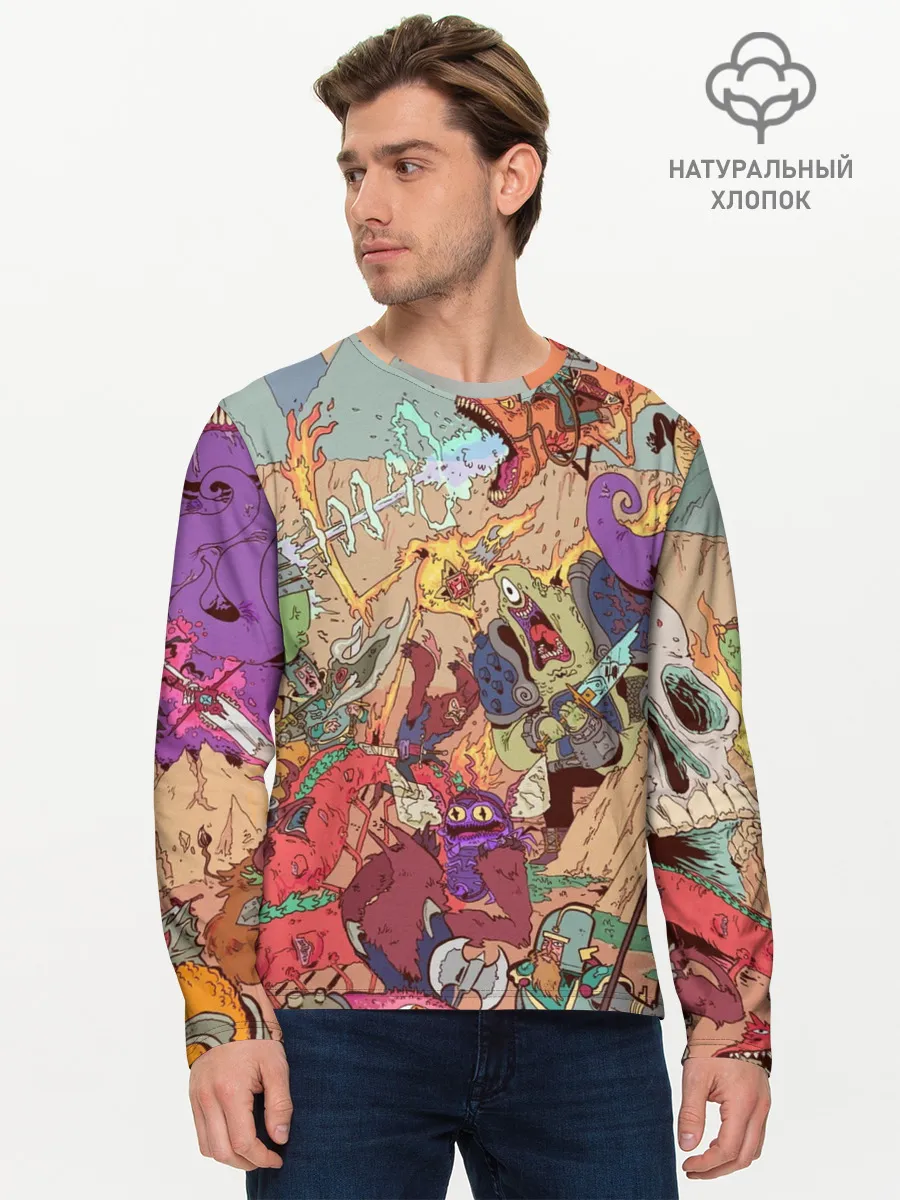 Мужской лонгслив базовый / MONSTER WAR | СЮРРЕАЛИЗМ