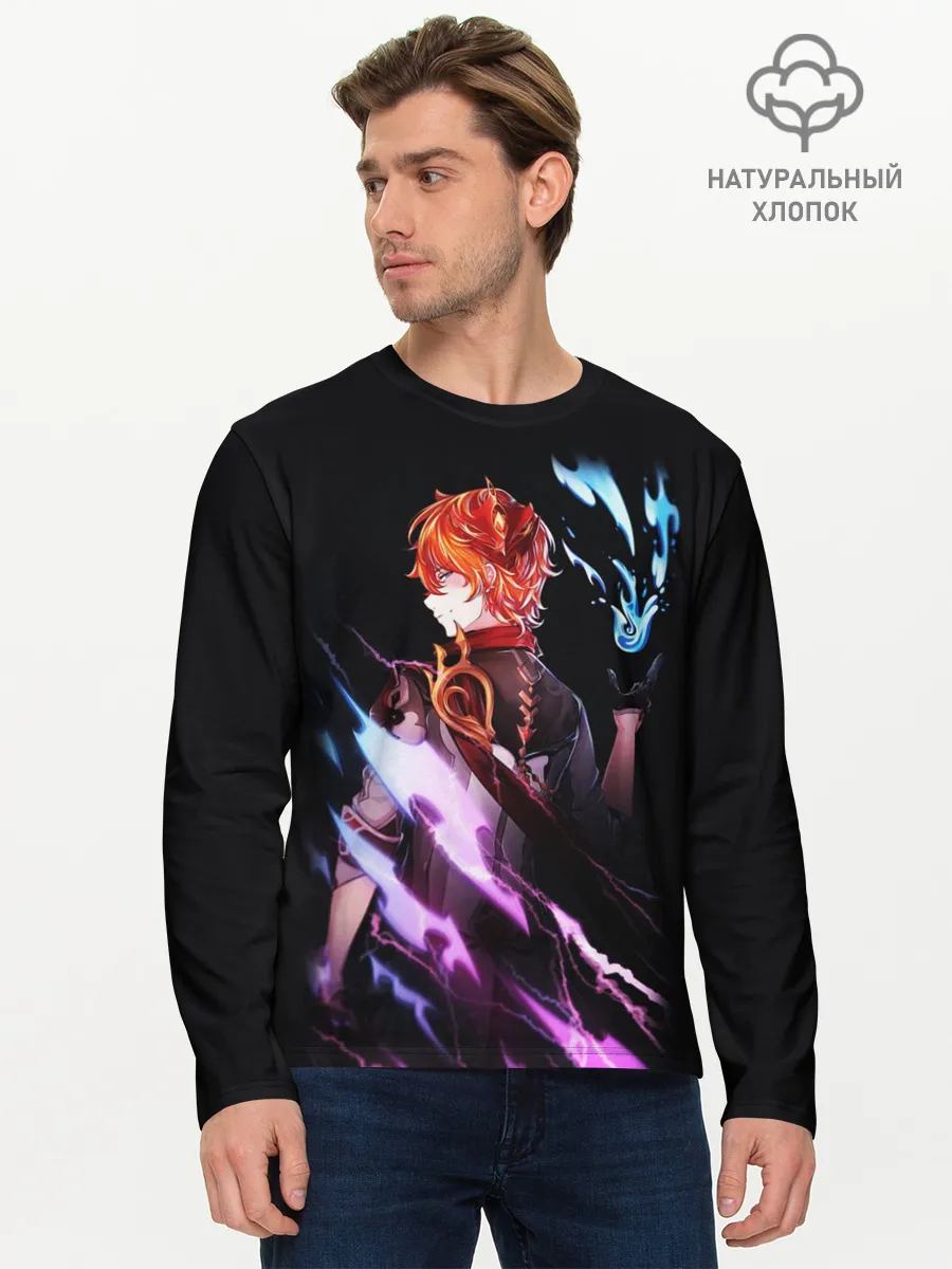 Мужской лонгслив базовый / ТАРТАЛЬЯ - GENSHIN IMPACT NEON
