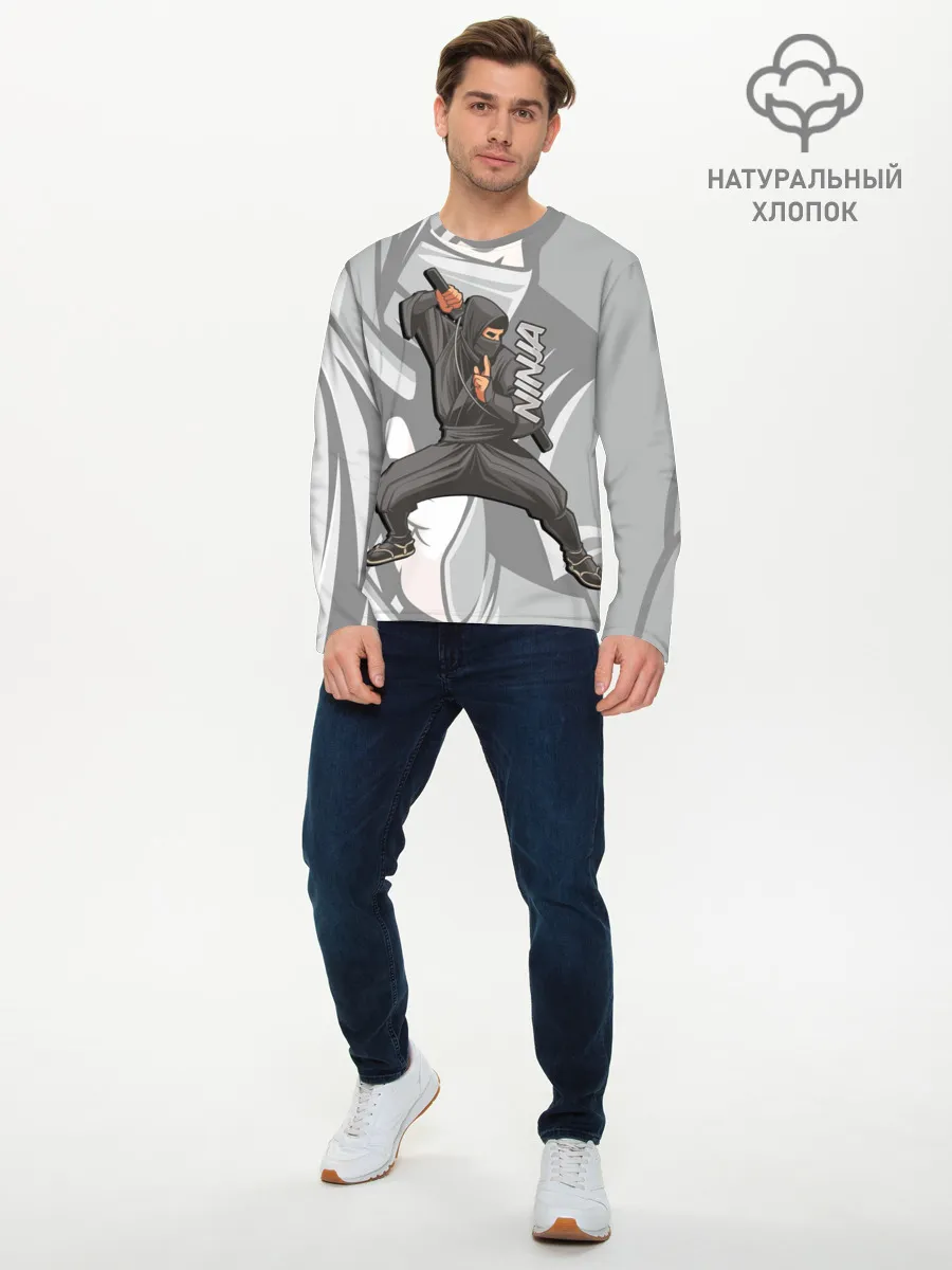 Мужской лонгслив базовый / Ниндзя