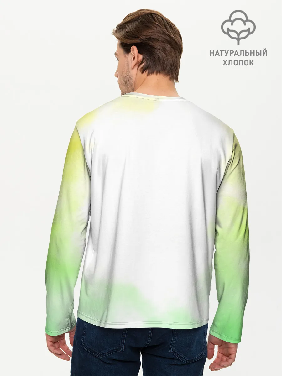 Мужской лонгслив базовый / Чёрный клевер Юно кислотный