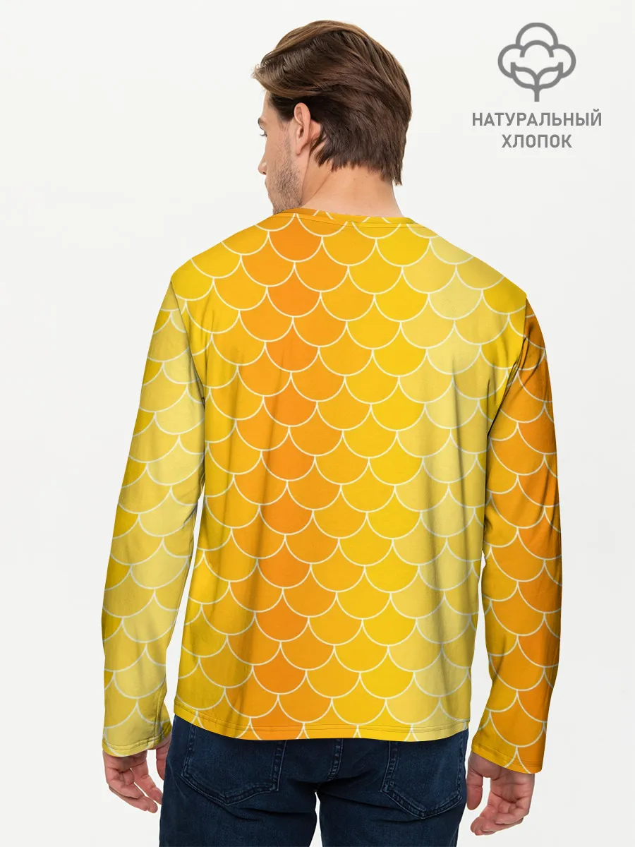 Мужской лонгслив базовый / Желтая чешуя