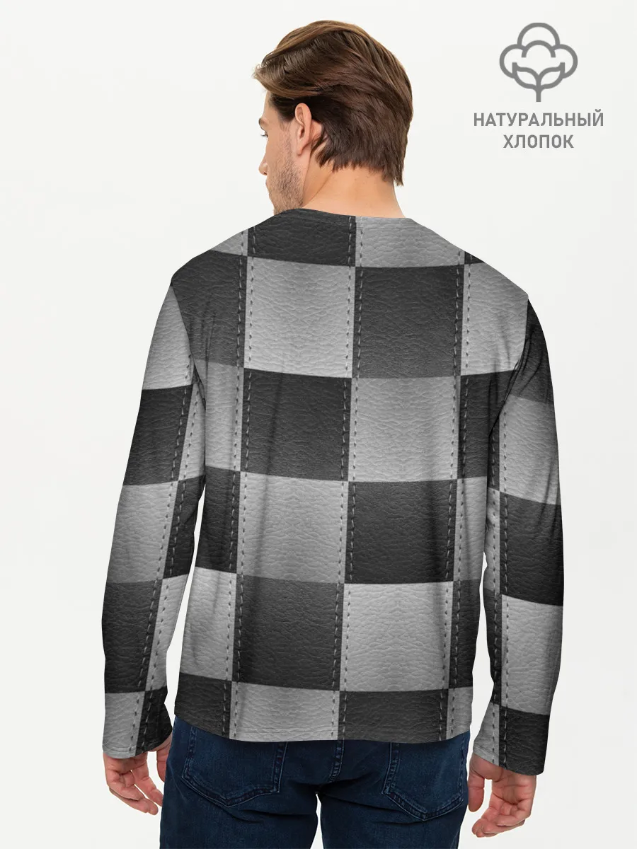Мужской лонгслив базовый / Пэчворк из Кожи