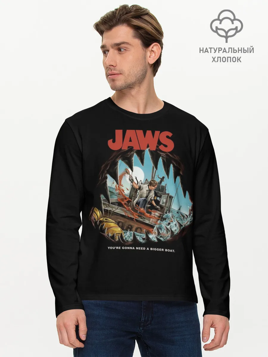 Мужской лонгслив базовый / Jaws cinema