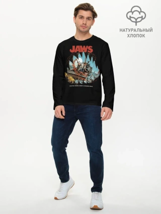Мужской лонгслив базовый / Jaws cinema