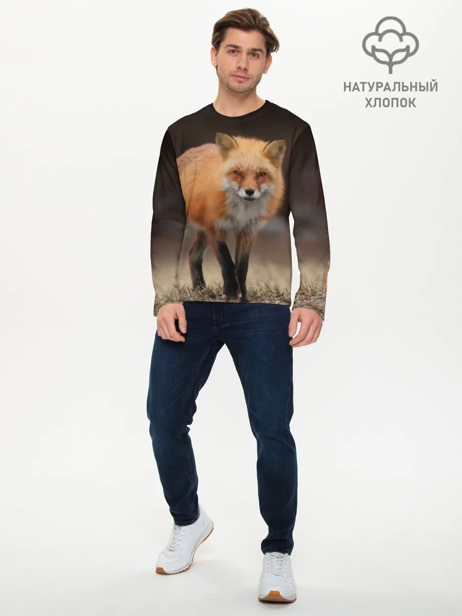 Мужской лонгслив базовый / Хитрая лисица