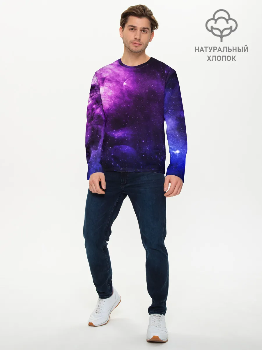 Мужской лонгслив базовый / Холодный космос