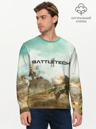 Мужской лонгслив базовый / Битва мехов