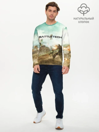 Мужской лонгслив базовый / Битва мехов
